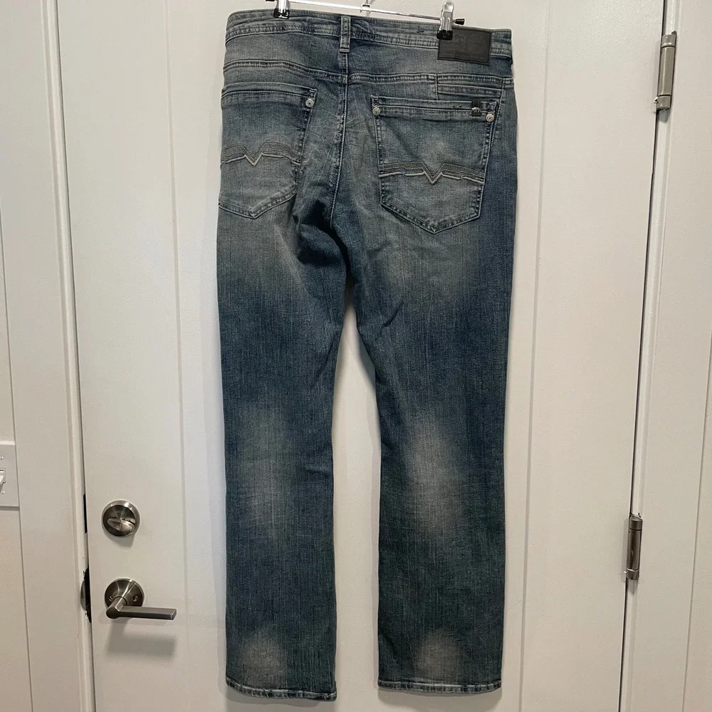 Buffalo David Bitton Six-X Straight Stretch Jeans Mens 34x32 Medium Wash Denim